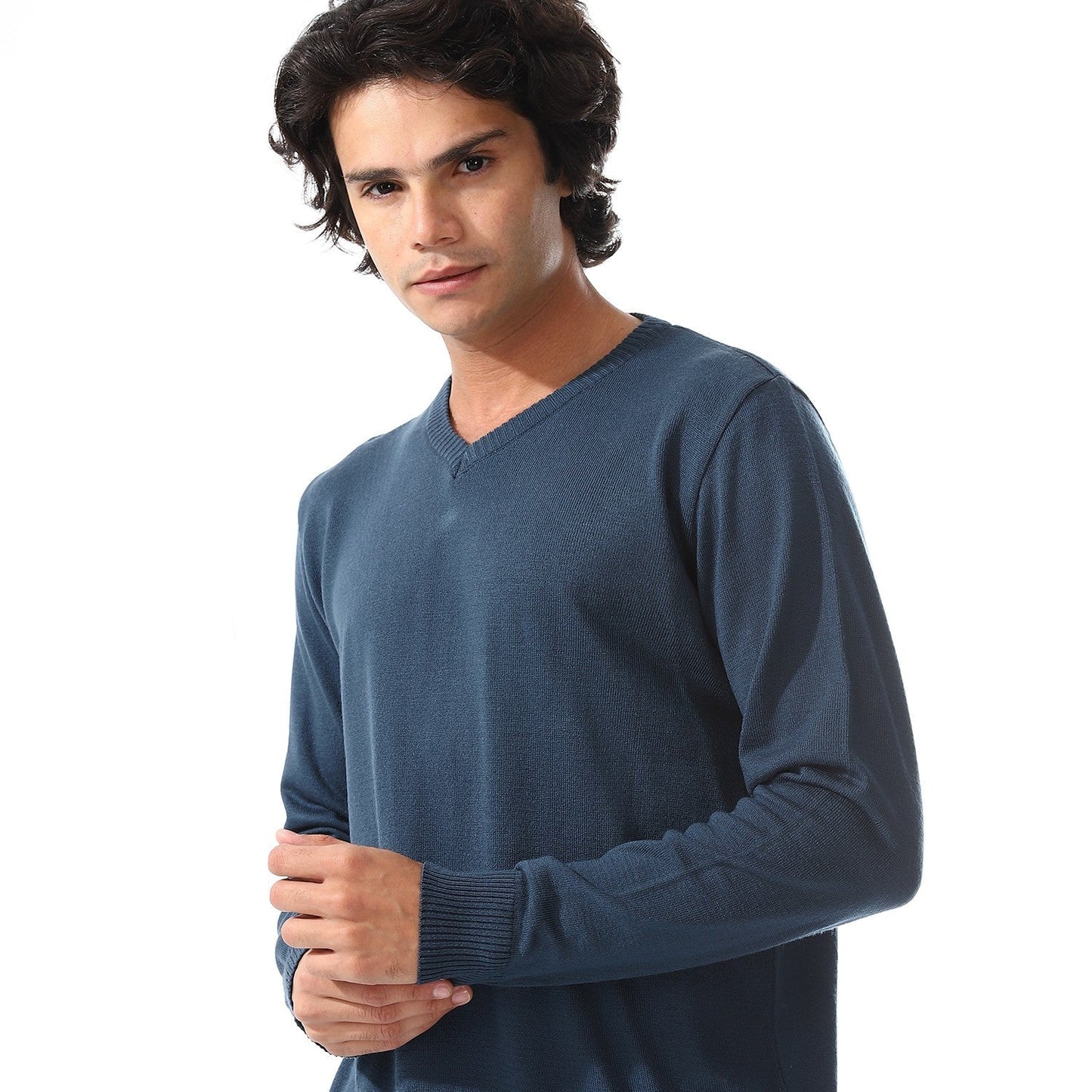 Mens V-Neck Plain Sweater