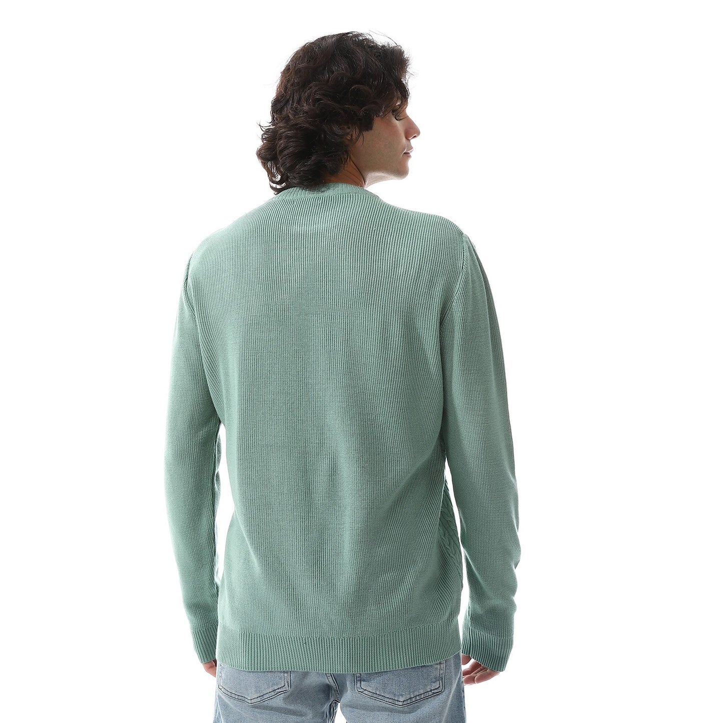 Mens Crewneck Cable Knit Sweater