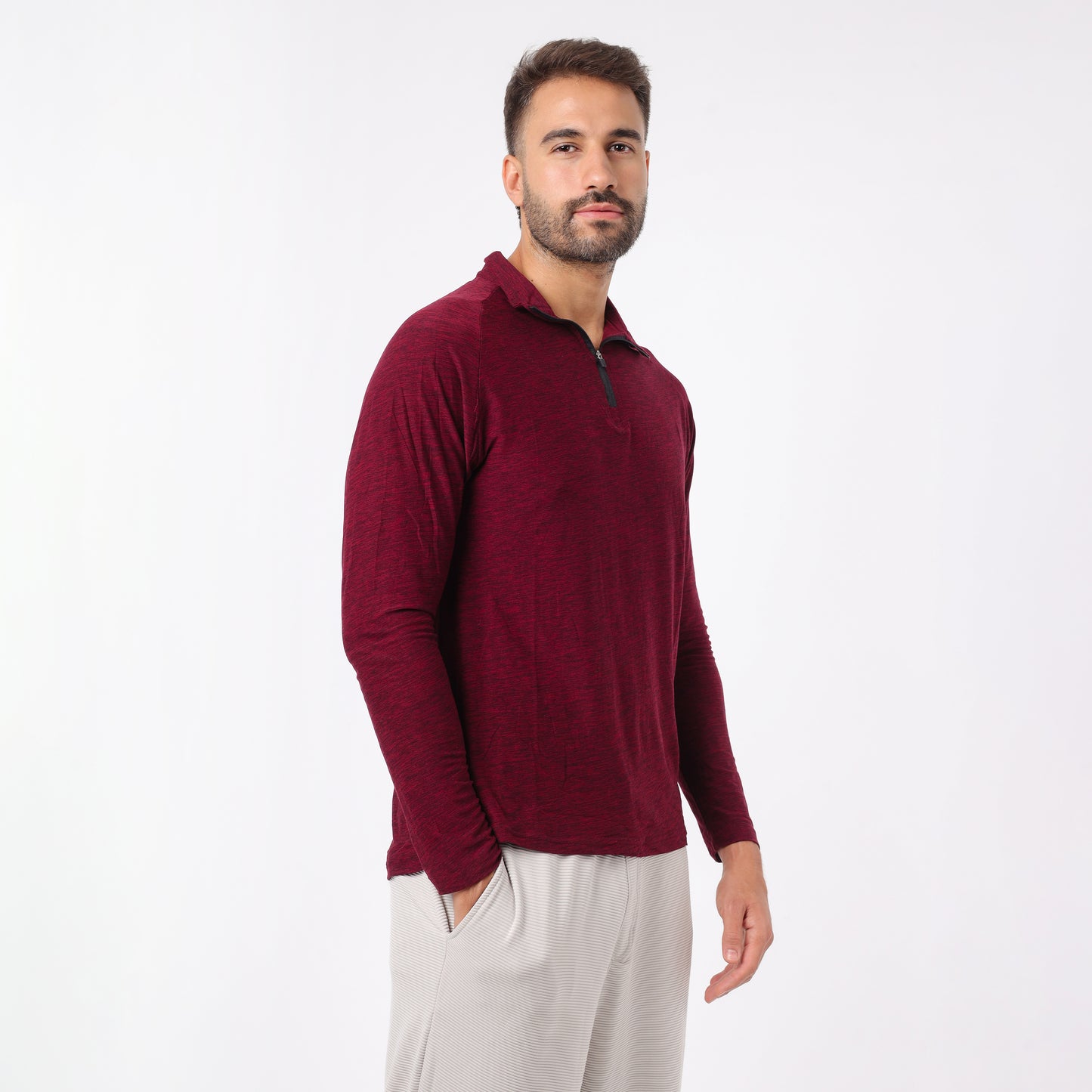 Men’s Quarter-Zip Long Sleeves Training T-Shirt