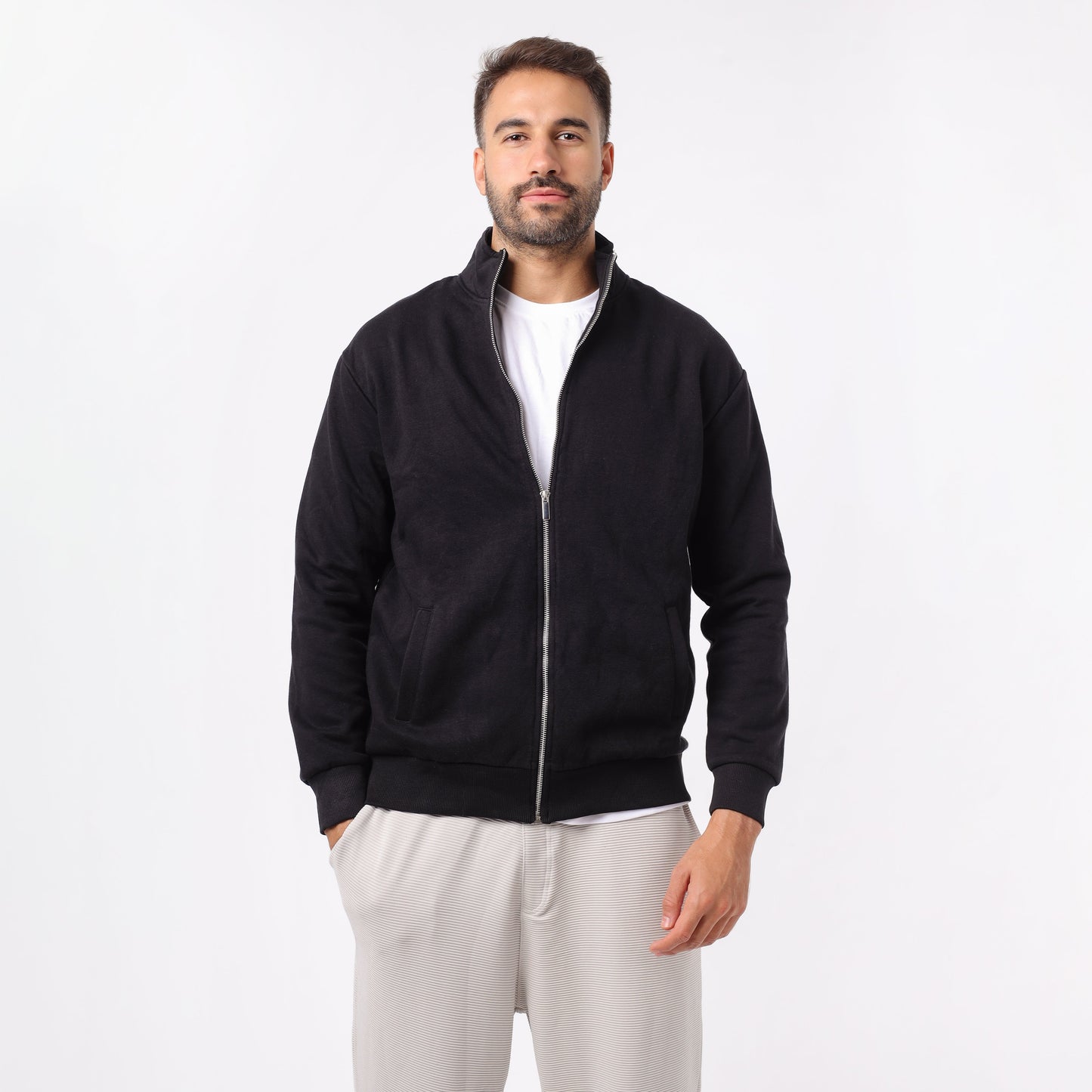 Men's Zip-up Cotton Sweatshirt