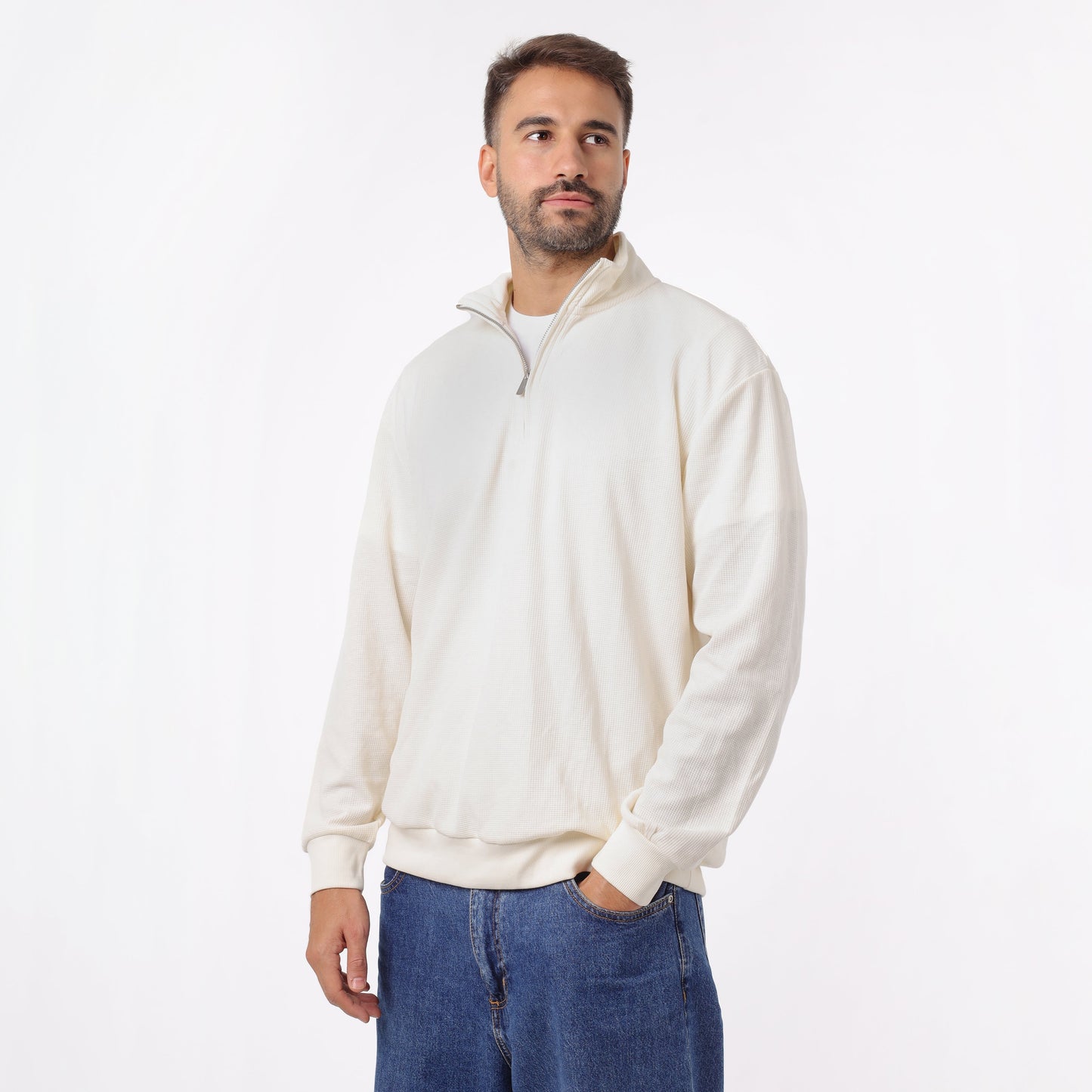 Men's Half Zip Cotton Sweatshirt