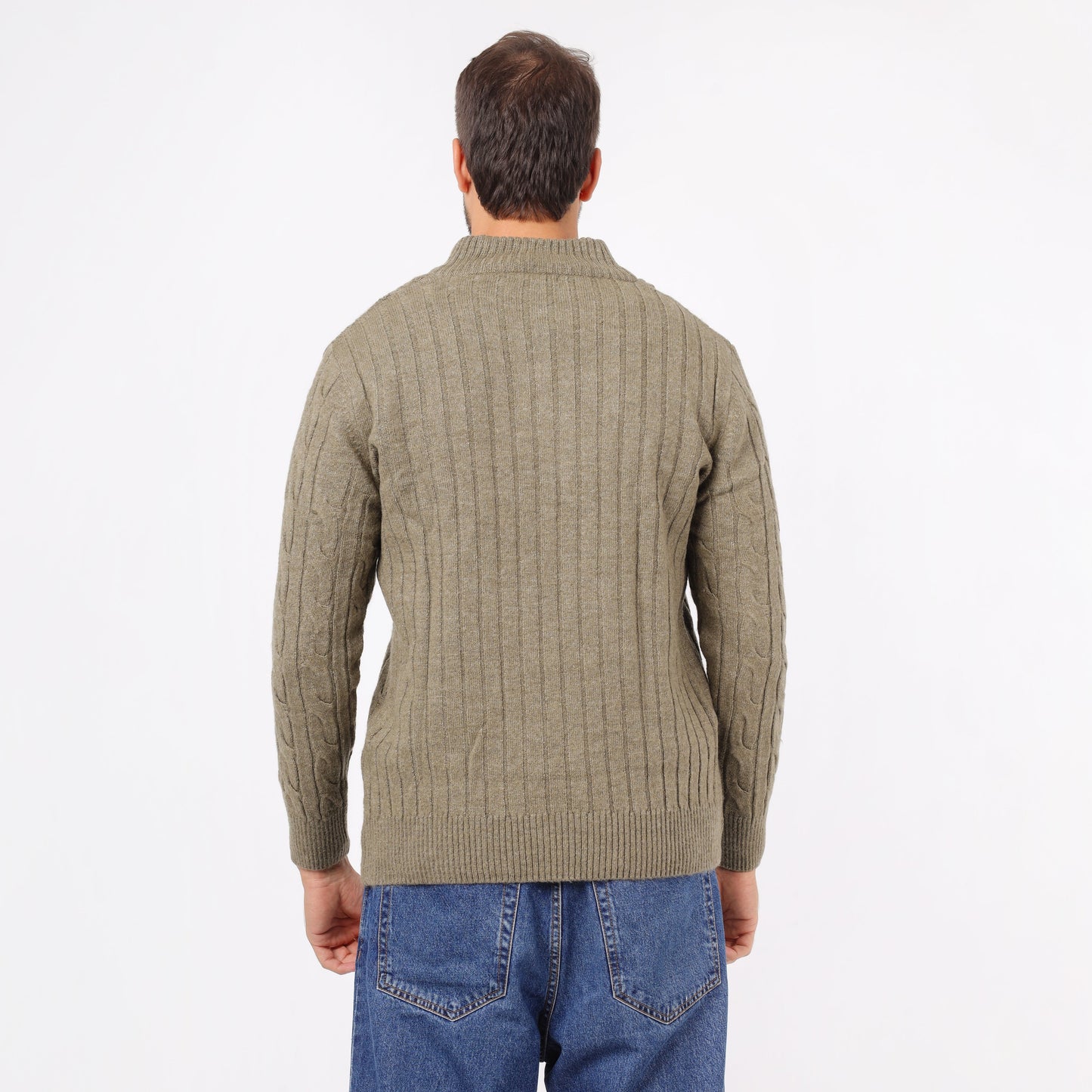 Men's Half Zip Cable Knit Sweater