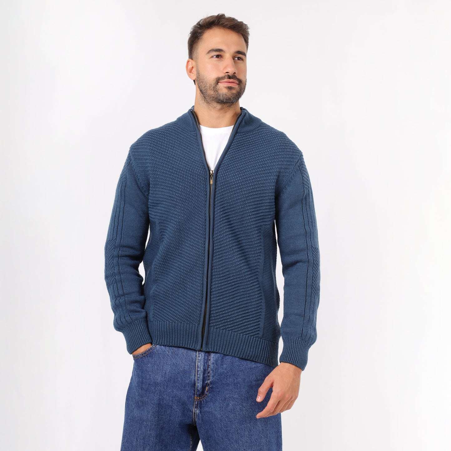 Men's Zip-Up Knit Sweater