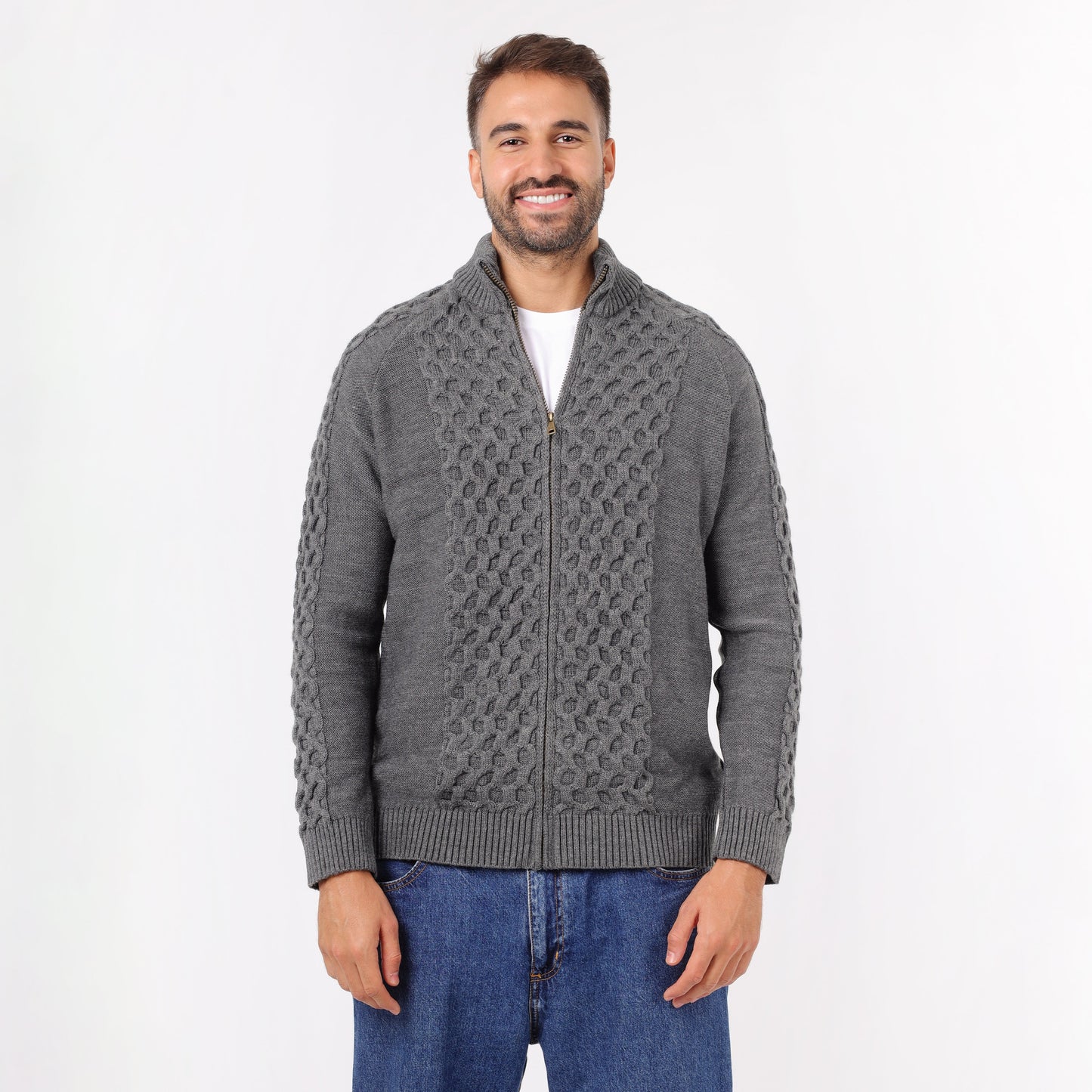 Men's Zip-Up Knit Sweater