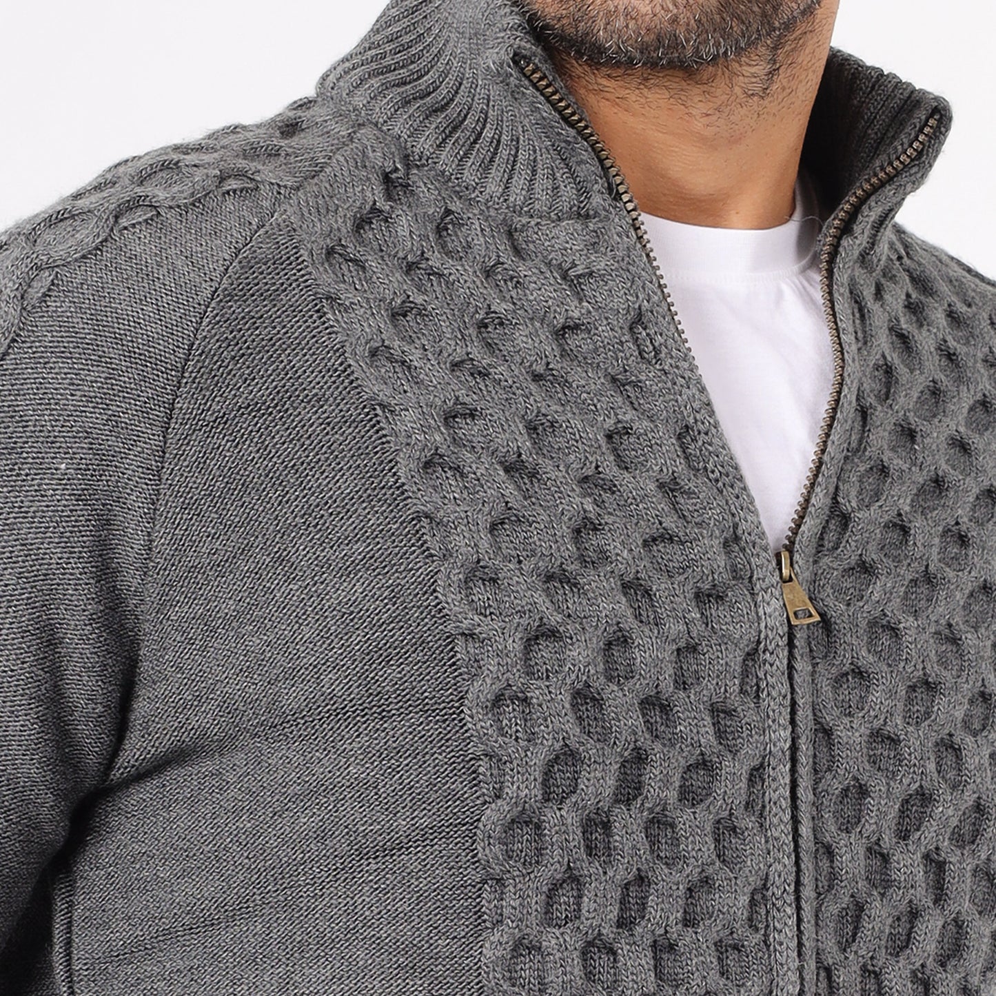 Men's Zip-Up Knit Sweater