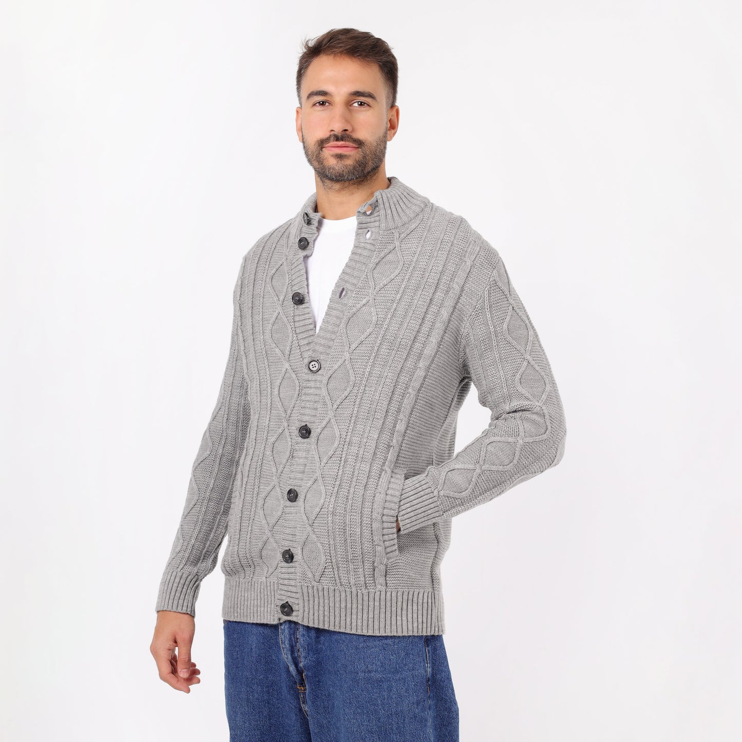 Men's Button-Up Knit Sweater