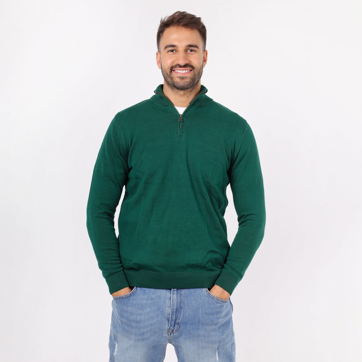 Mens Half-Zip Knit Sweater