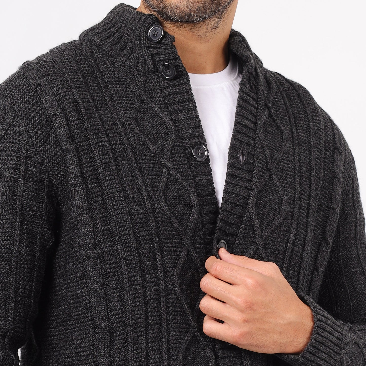 Men's Button-Up Knit Sweater
