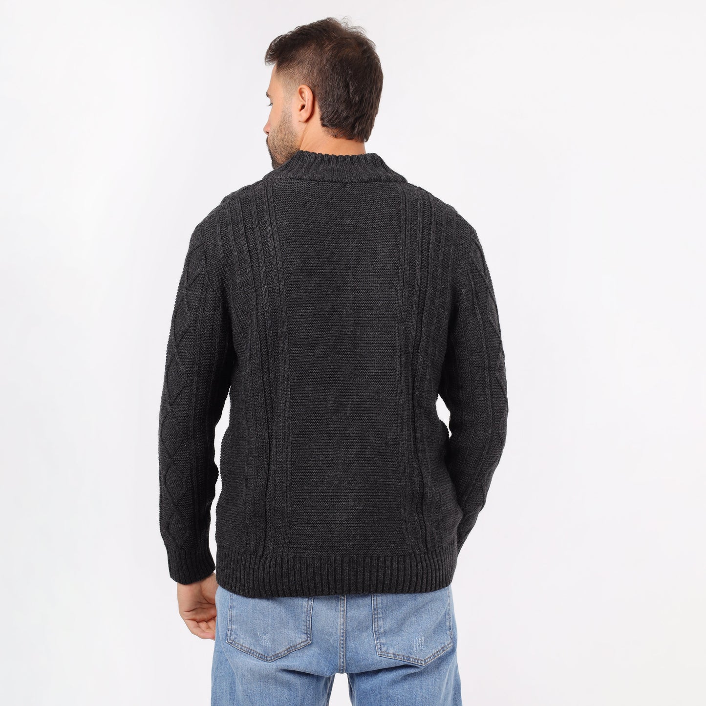 Men's Button-Up Knit Sweater