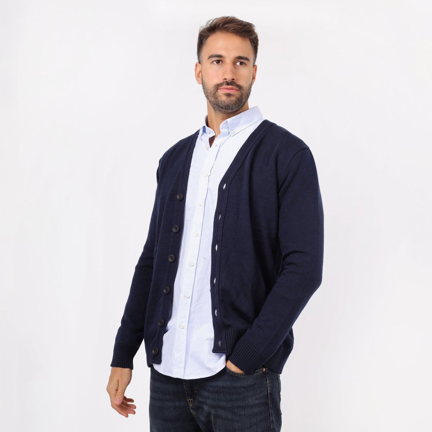 Men's Button-Up Knit Sweater