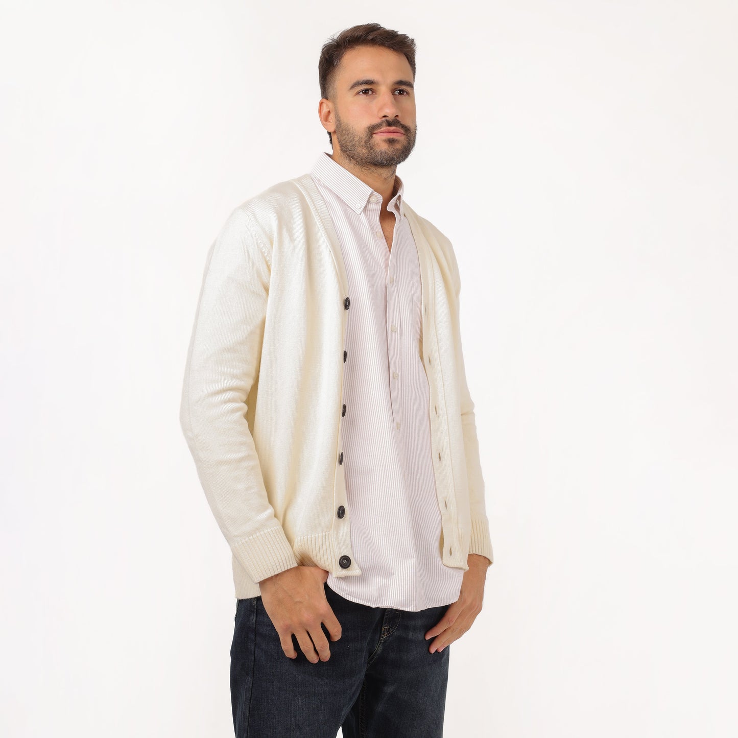 Men's Button-Up Knit Sweater