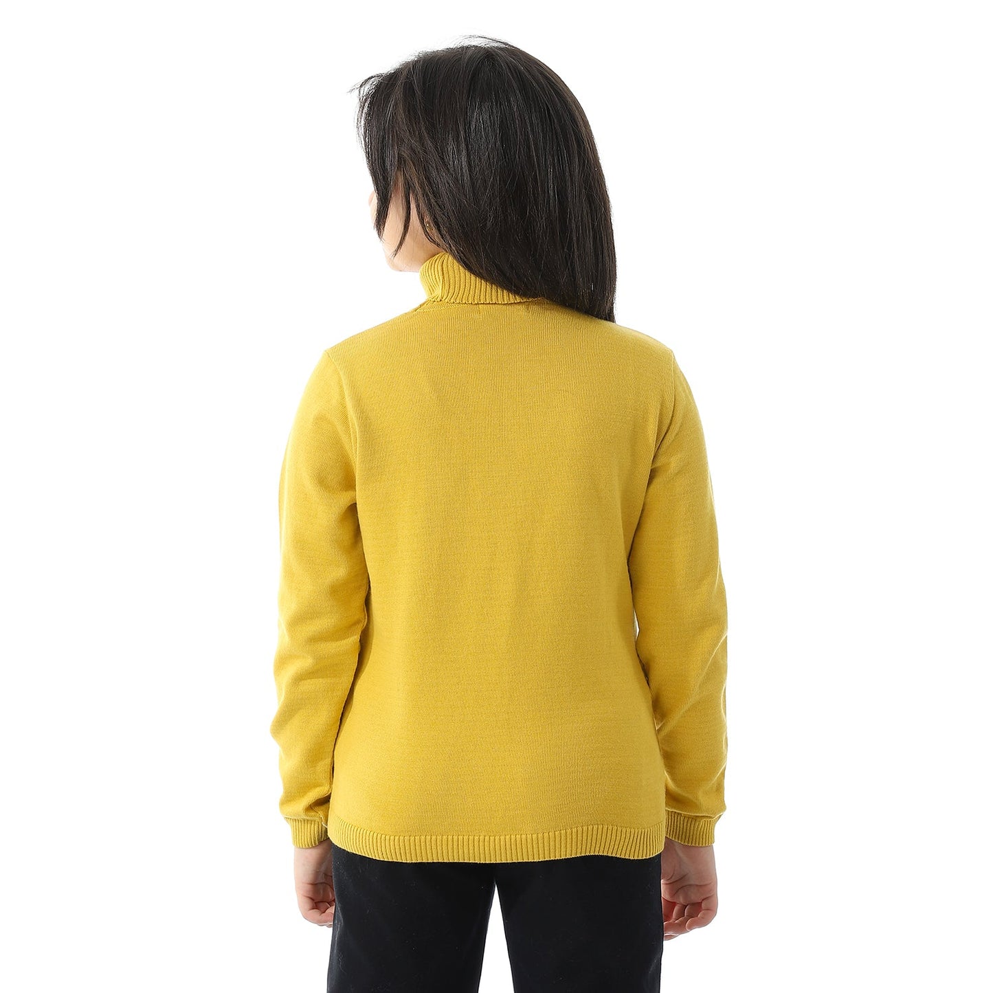 Girls Plain Turtleneck Pullover