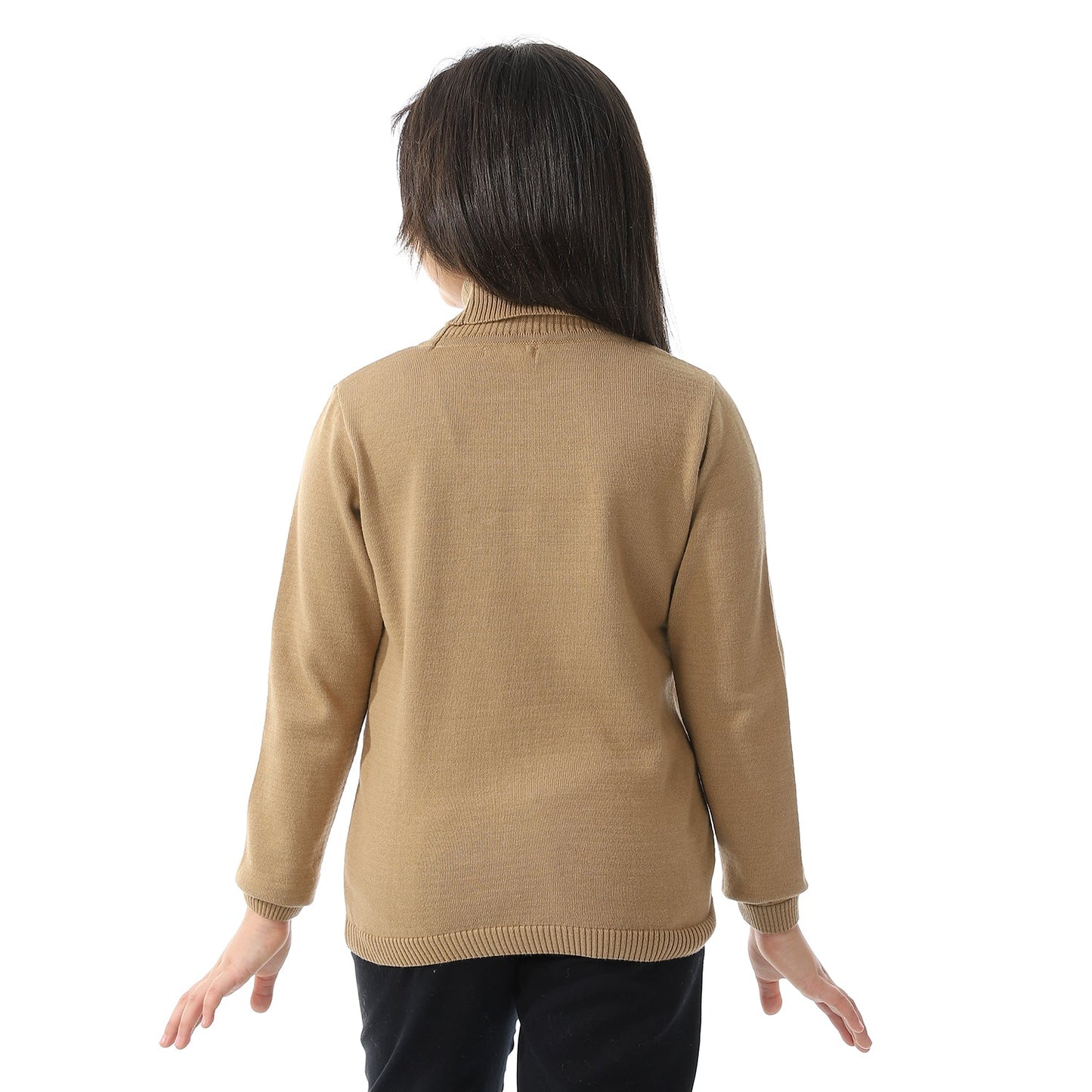 Girls Plain Turtleneck Pullover