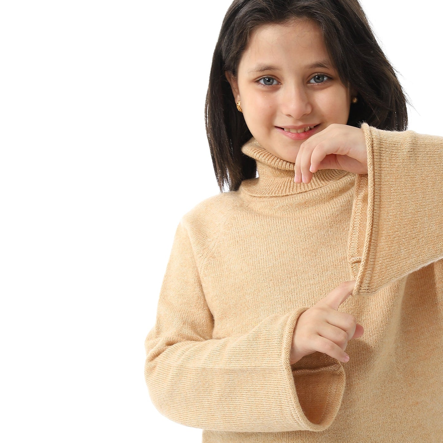 Girls Turtleneck Knit Pullover