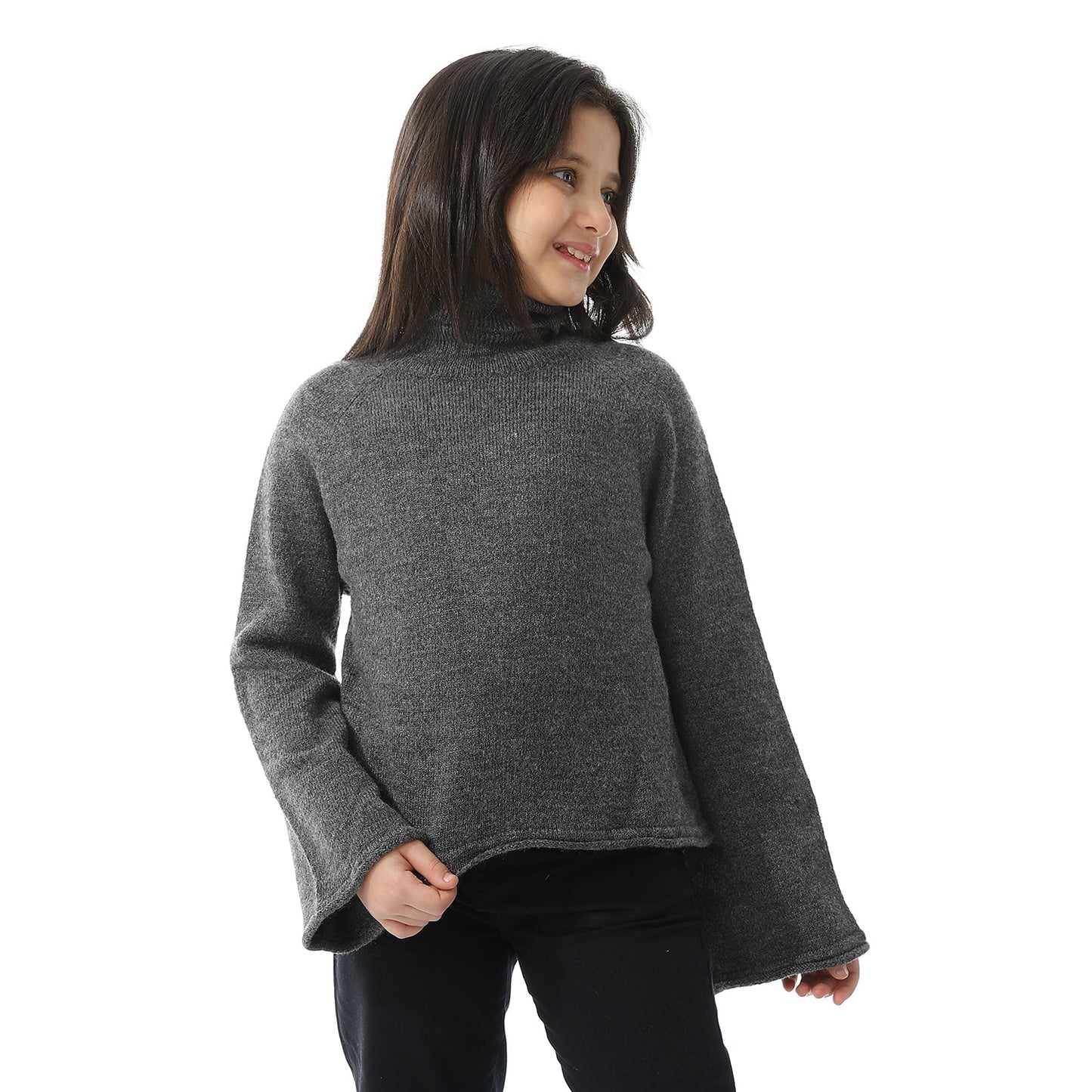Girls Turtleneck Knit Pullover