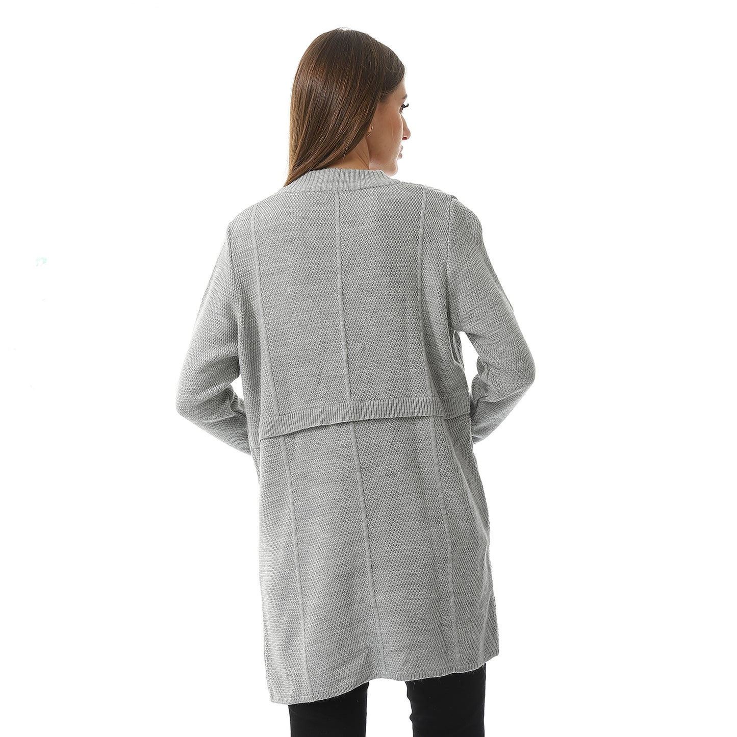 Women's Button-Front Perforated Cardigan