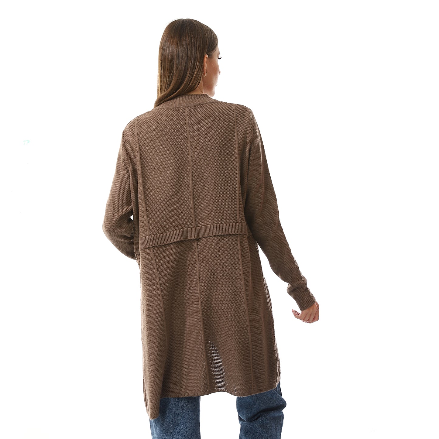 Women's Button-Front Perforated Cardigan