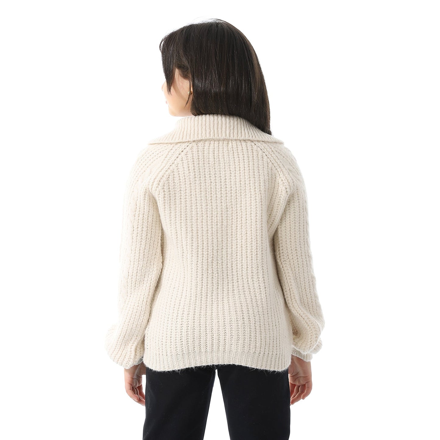 Girls Half-Zip Polo Neck Pullover