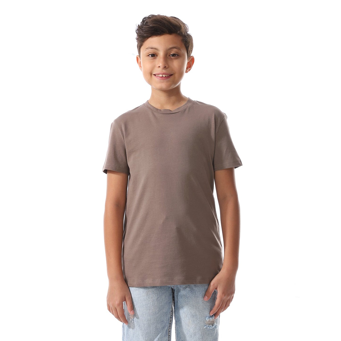 Boys Cotton Plain T-Shirt
