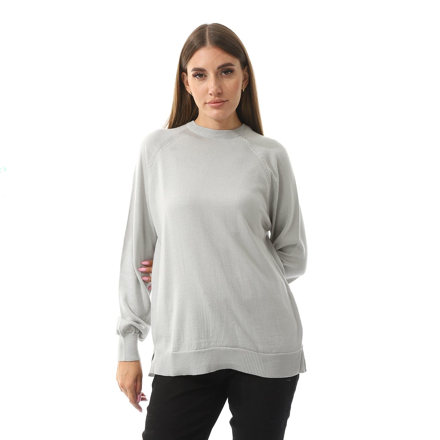 Women's Crew Neck Plain Pullover