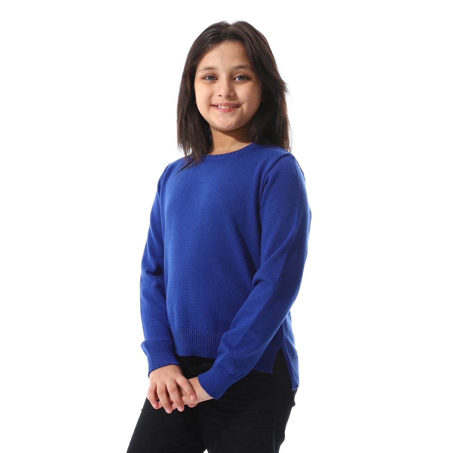 Girls Cropped Crew Neck Pullover