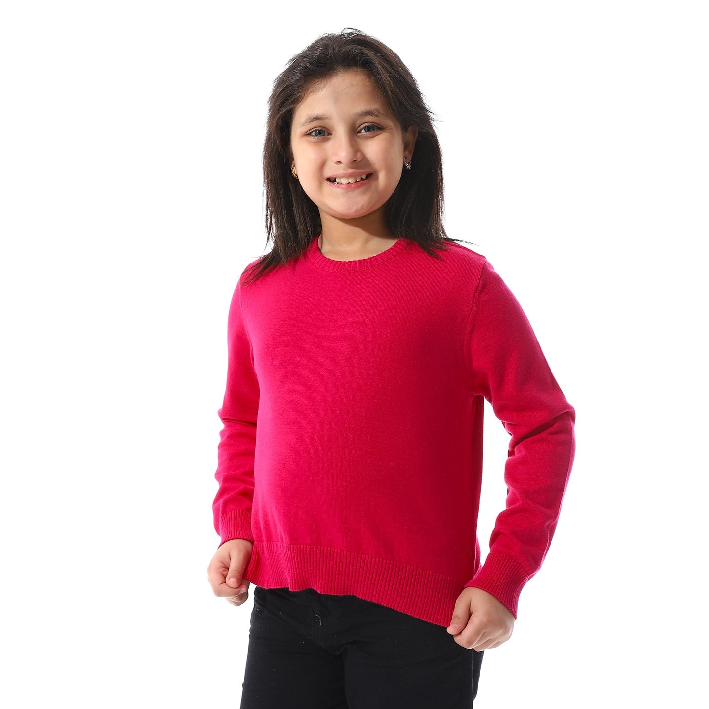 Girls Cropped Crew Neck Pullover