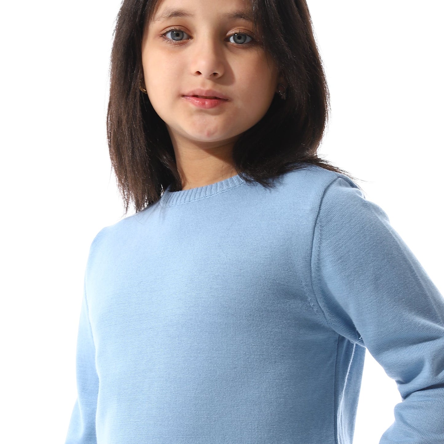 Girls Cropped Crew Neck Pullover