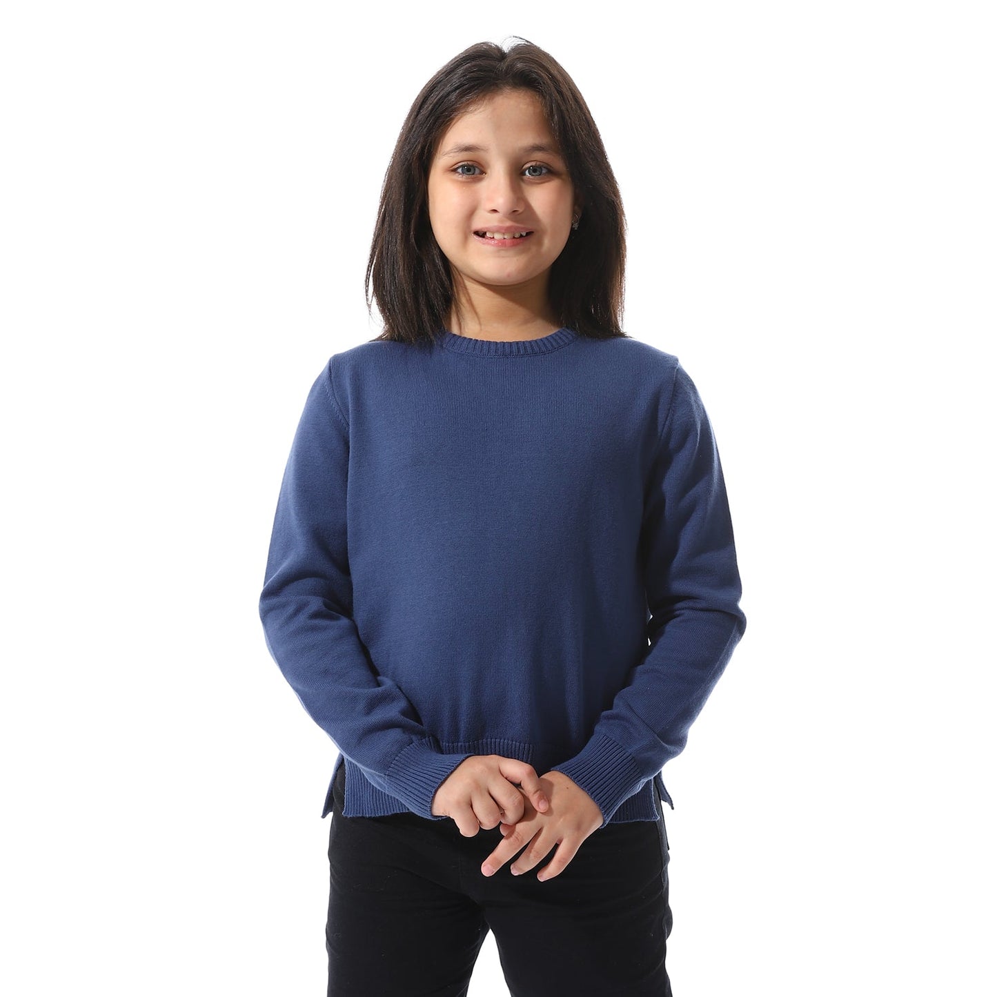 Girls Cropped Crew Neck Pullover