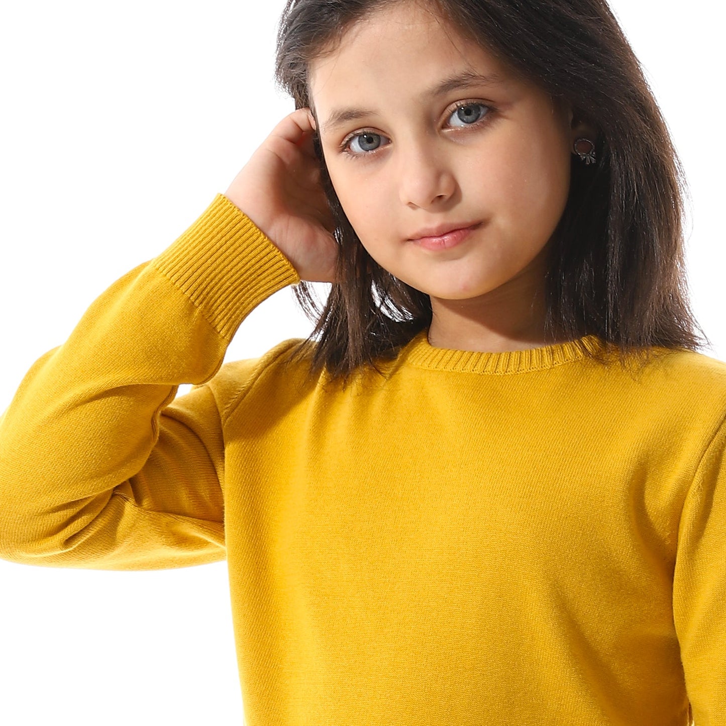 Girls Cropped Crew Neck Pullover