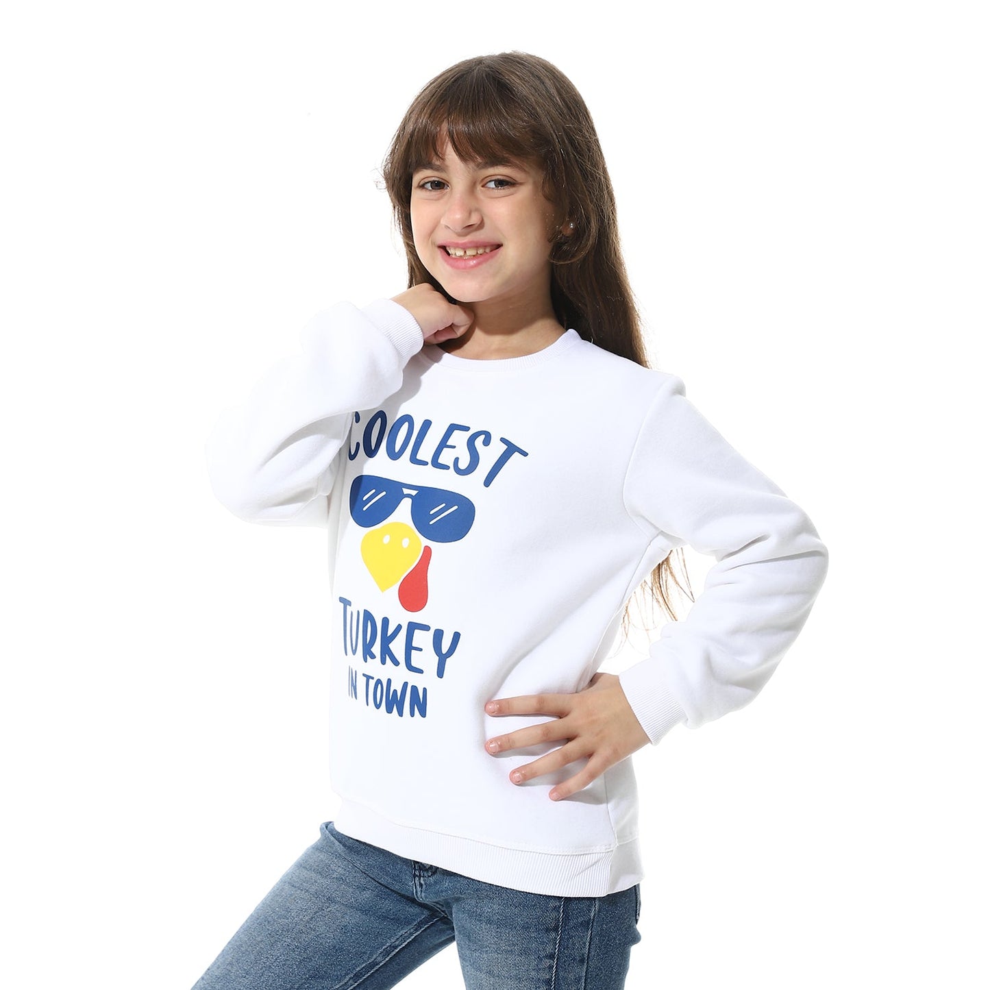 Girls Cotton Printed Sweatshirt