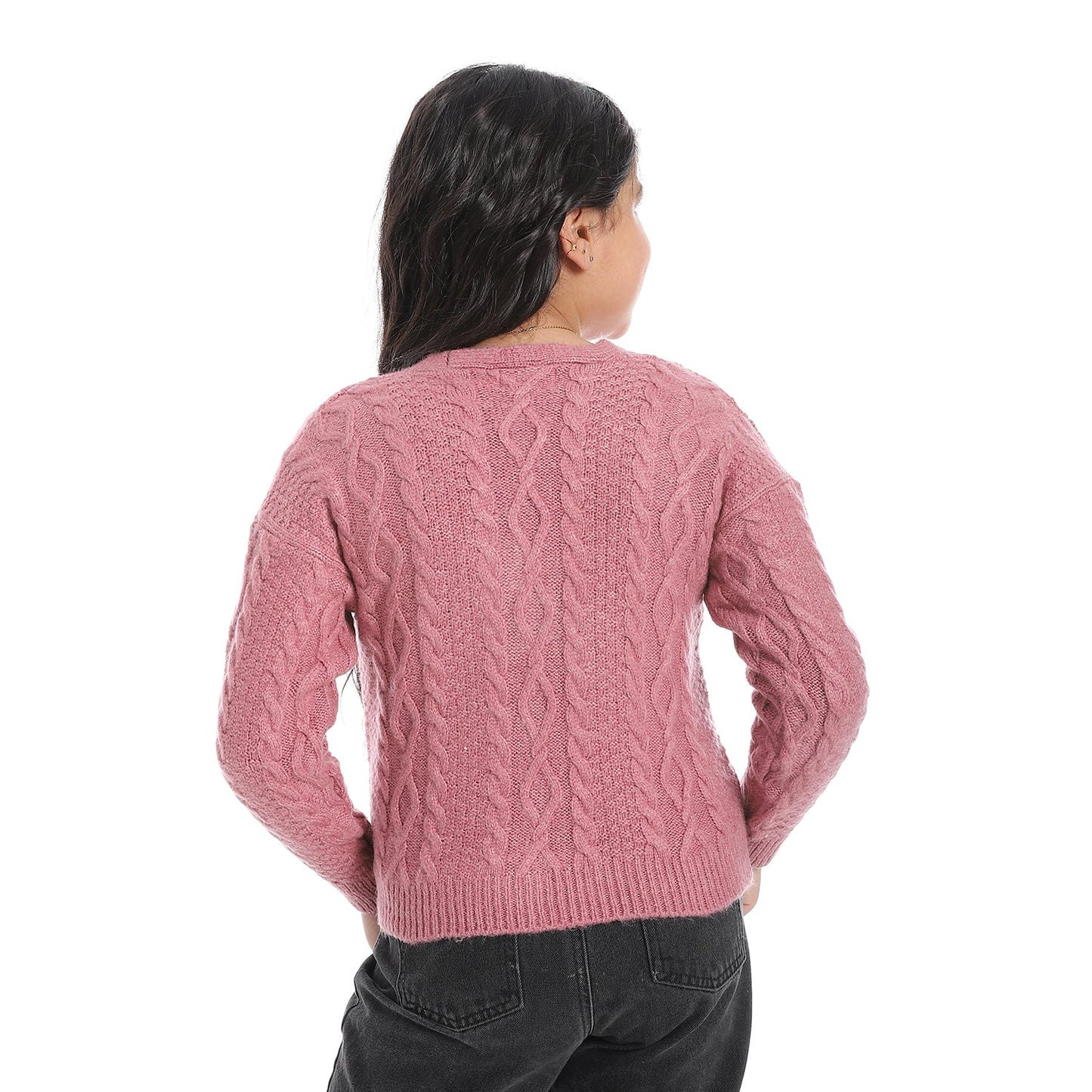 Girls V-Neck Button-Up Cardigan