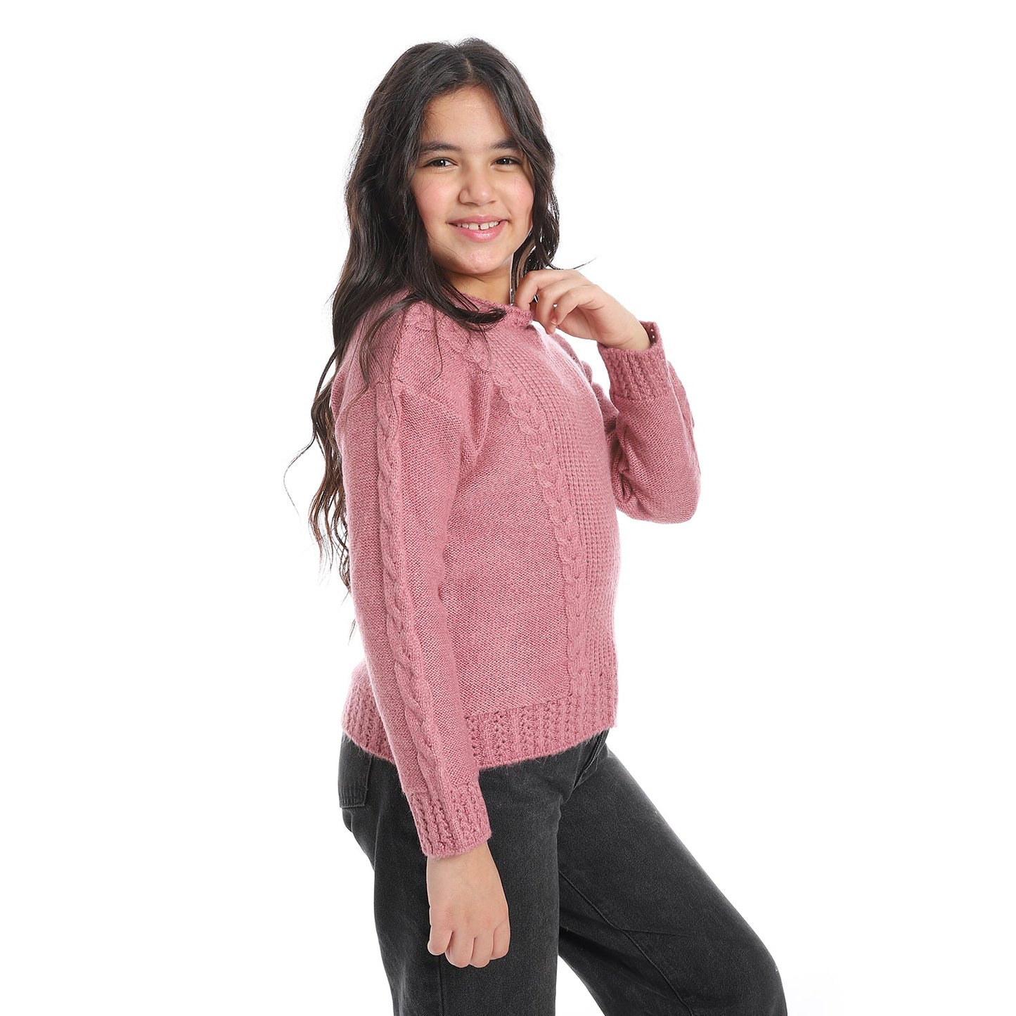 Girls Crew Neck Knit Pullover