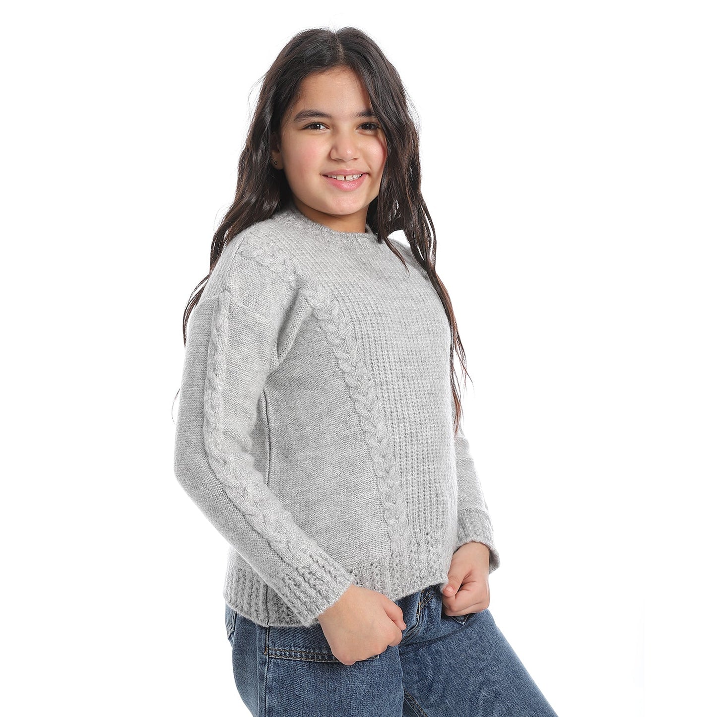 Girls Crew Neck Knit Pullover