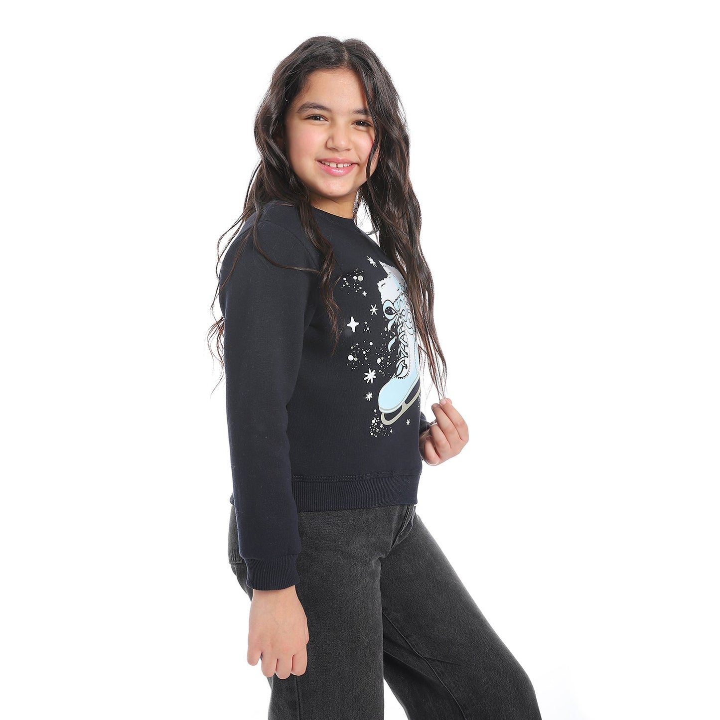 Girls Cotton Printed Sweatshirt