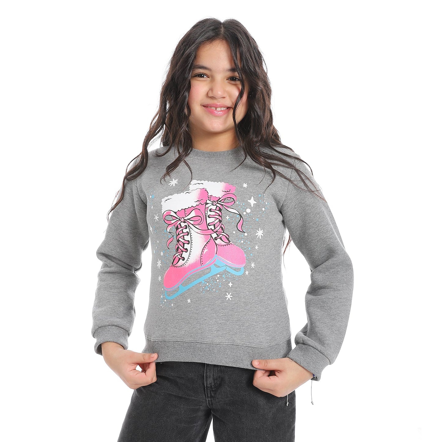 Girls Cotton Printed Sweatshirt