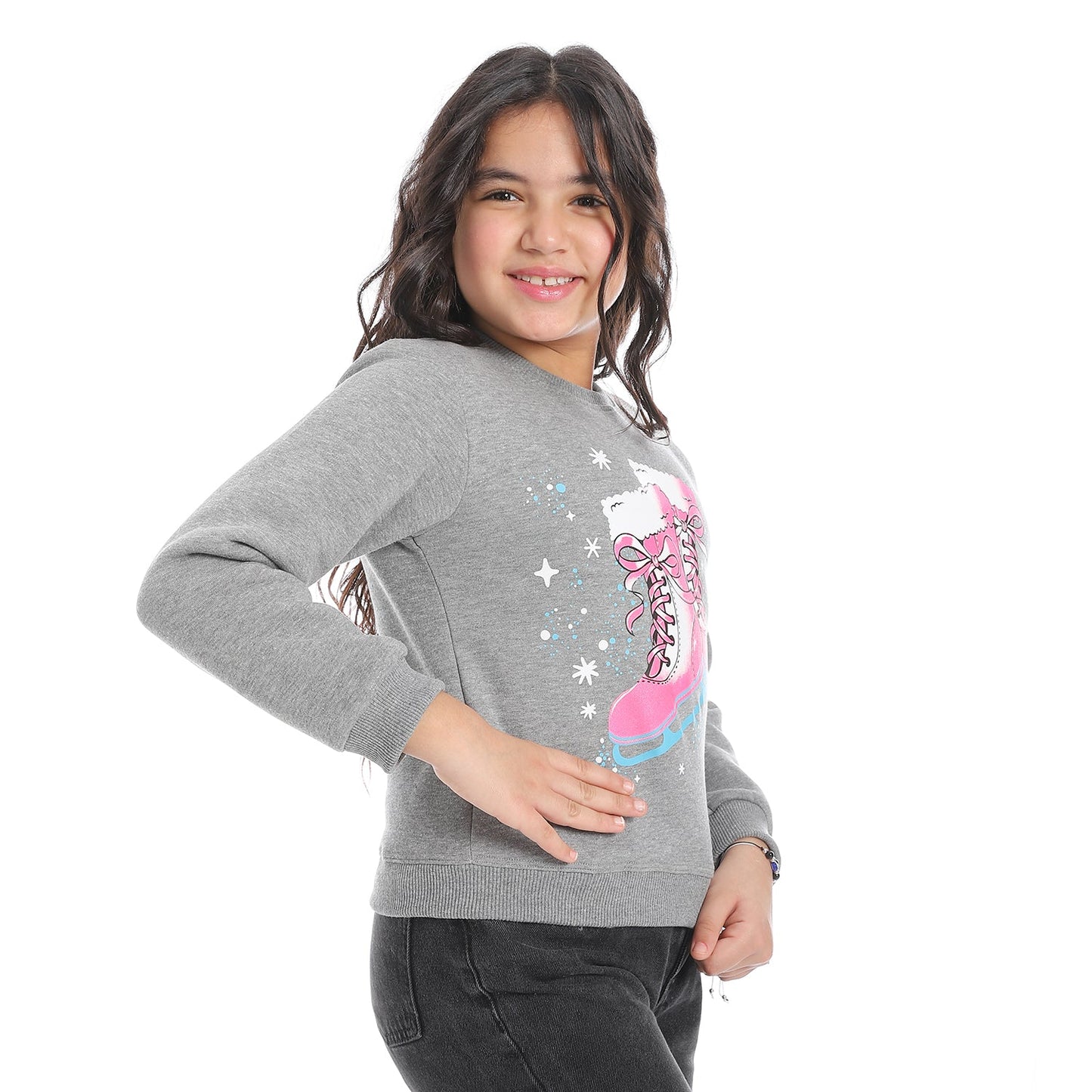 Girls Cotton Printed Sweatshirt