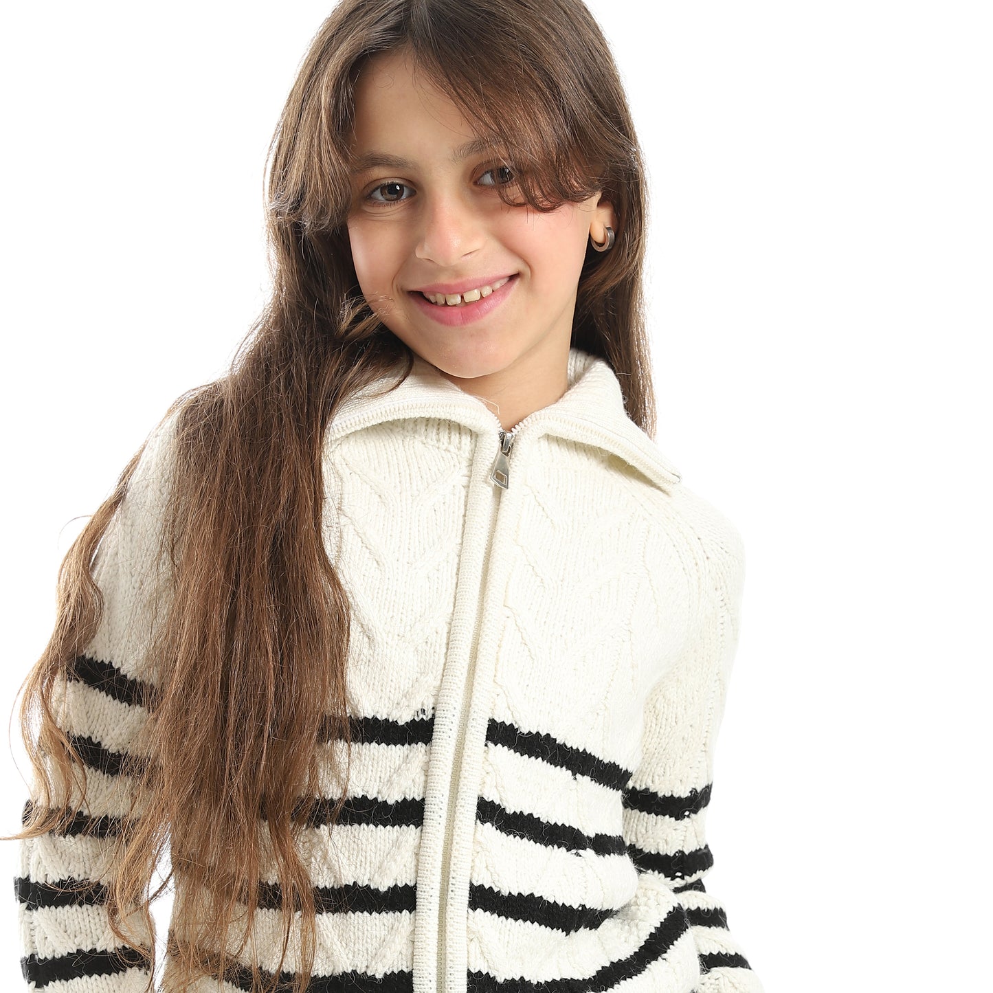 Girls Knitted Zip-Up Cardigan