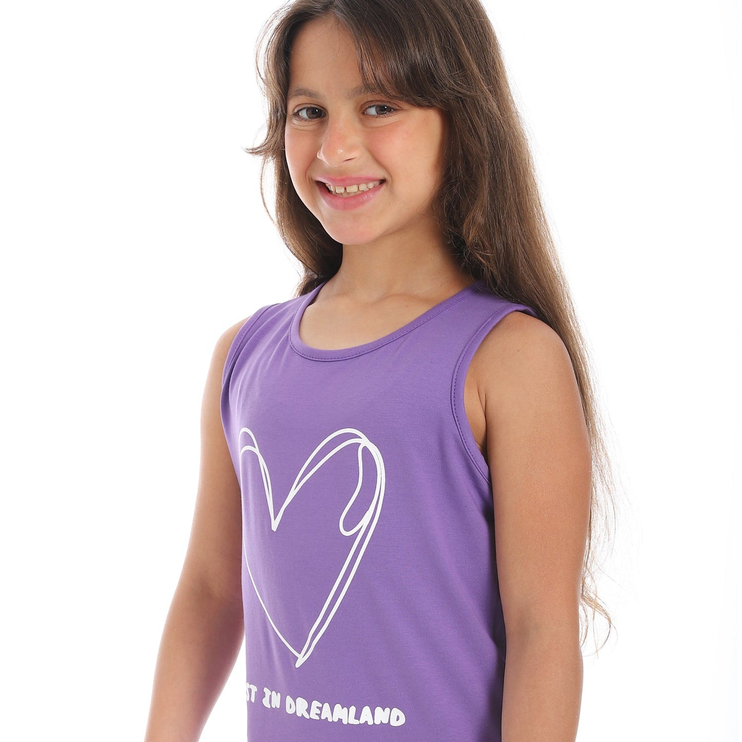 Girls Cotton Printed Sleeveless T-Shirt