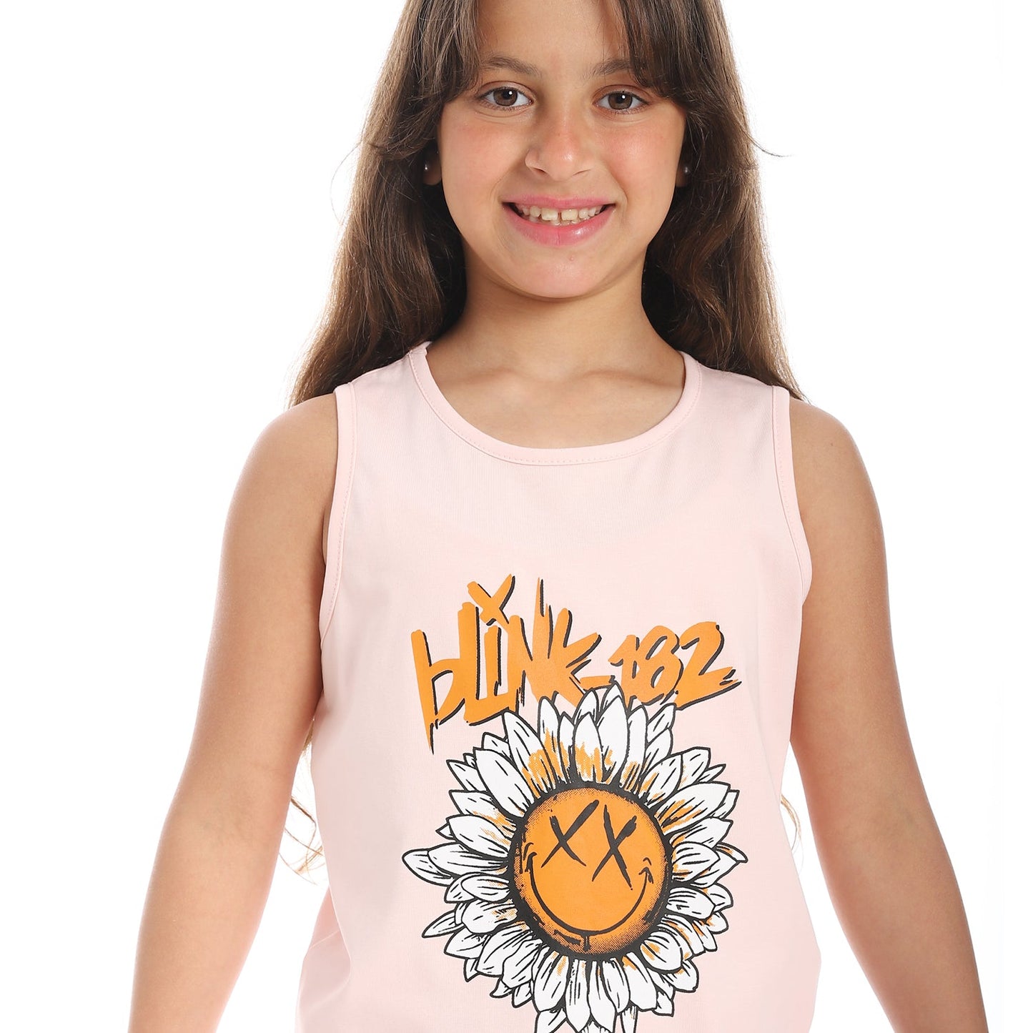 Girls Cotton Printed Sleeveless T-Shirt
