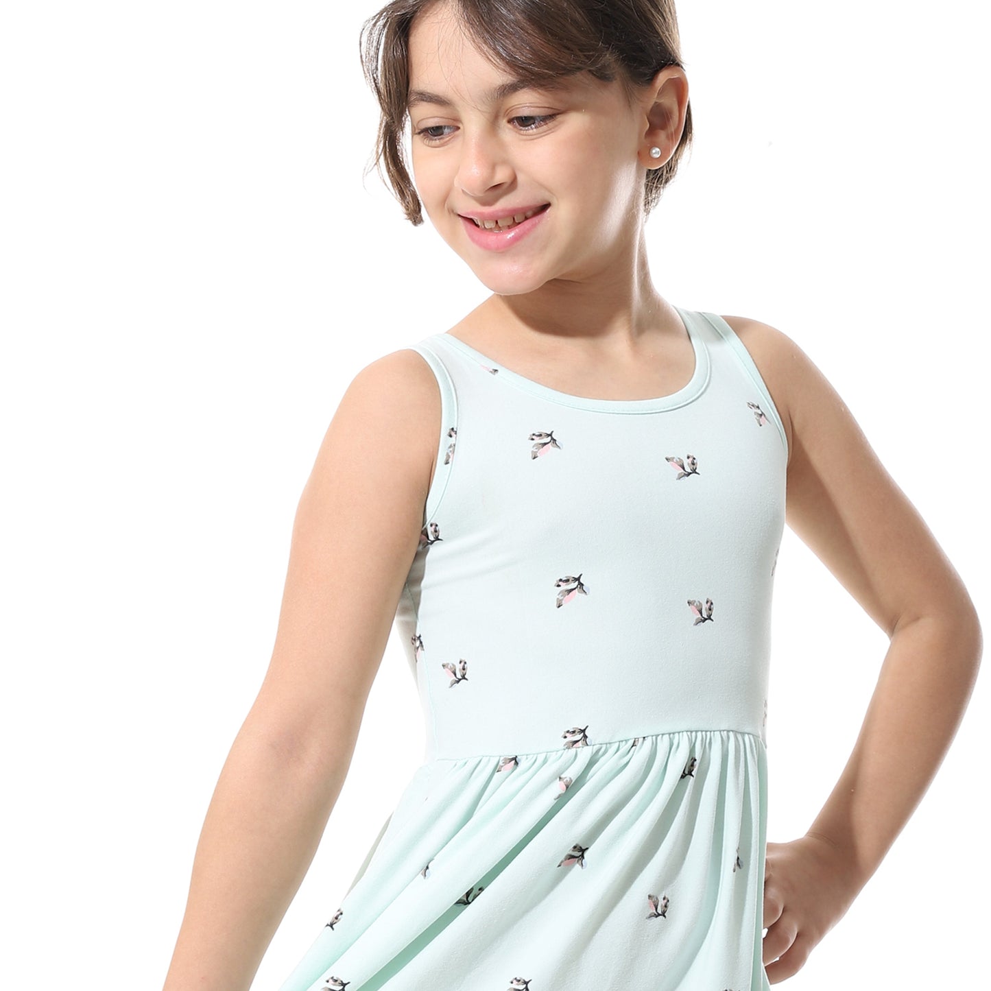 Girls Cotton Printed Dress