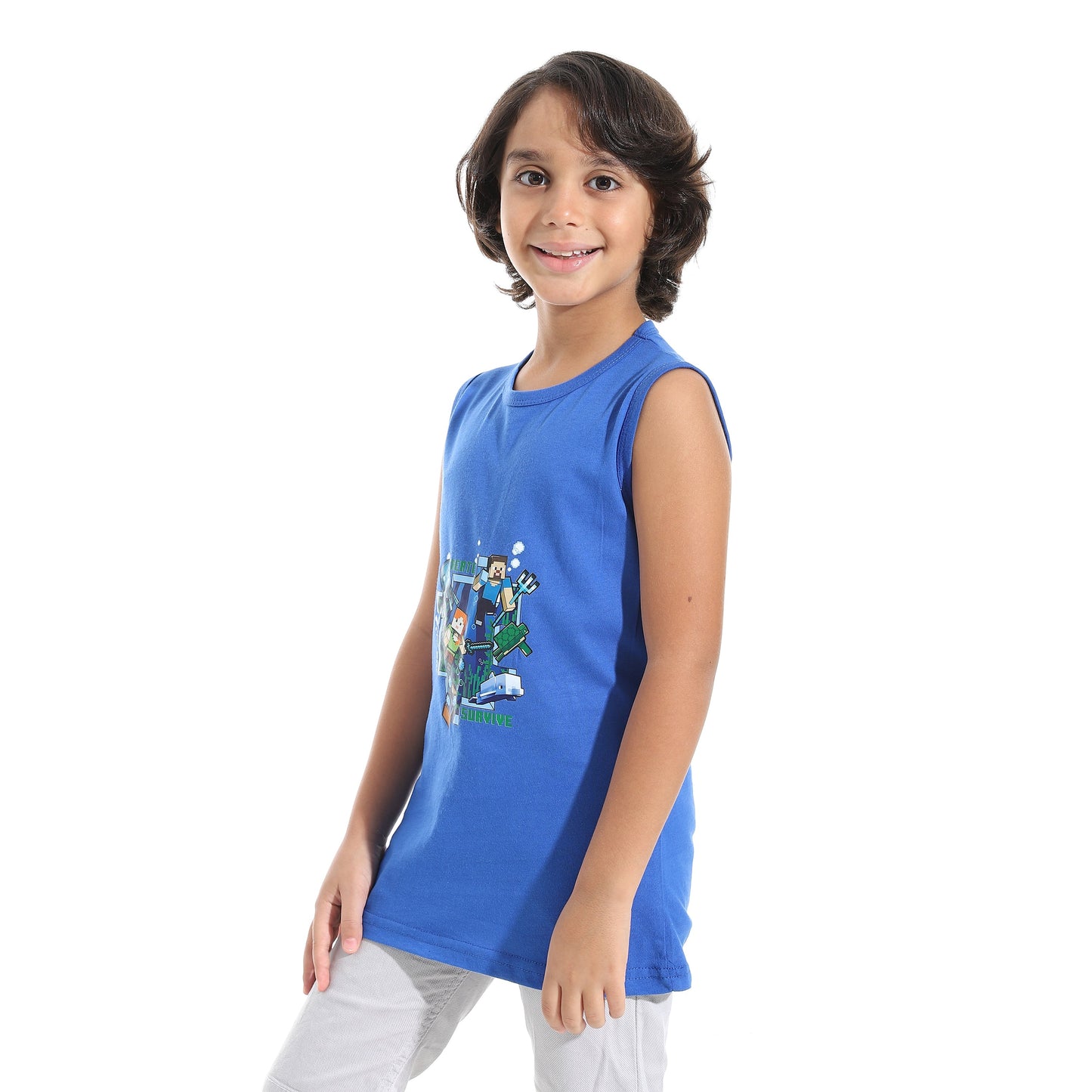 Boys Cotton Sleevless T-Shirt