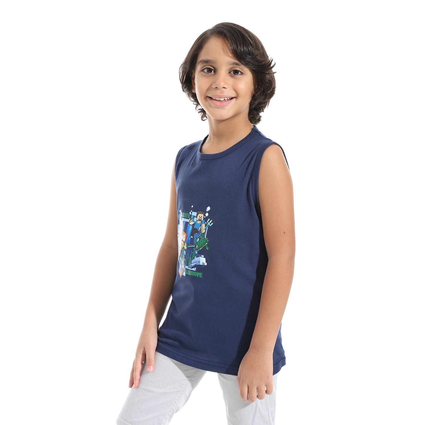 Boys Cotton Sleevless T-Shirt