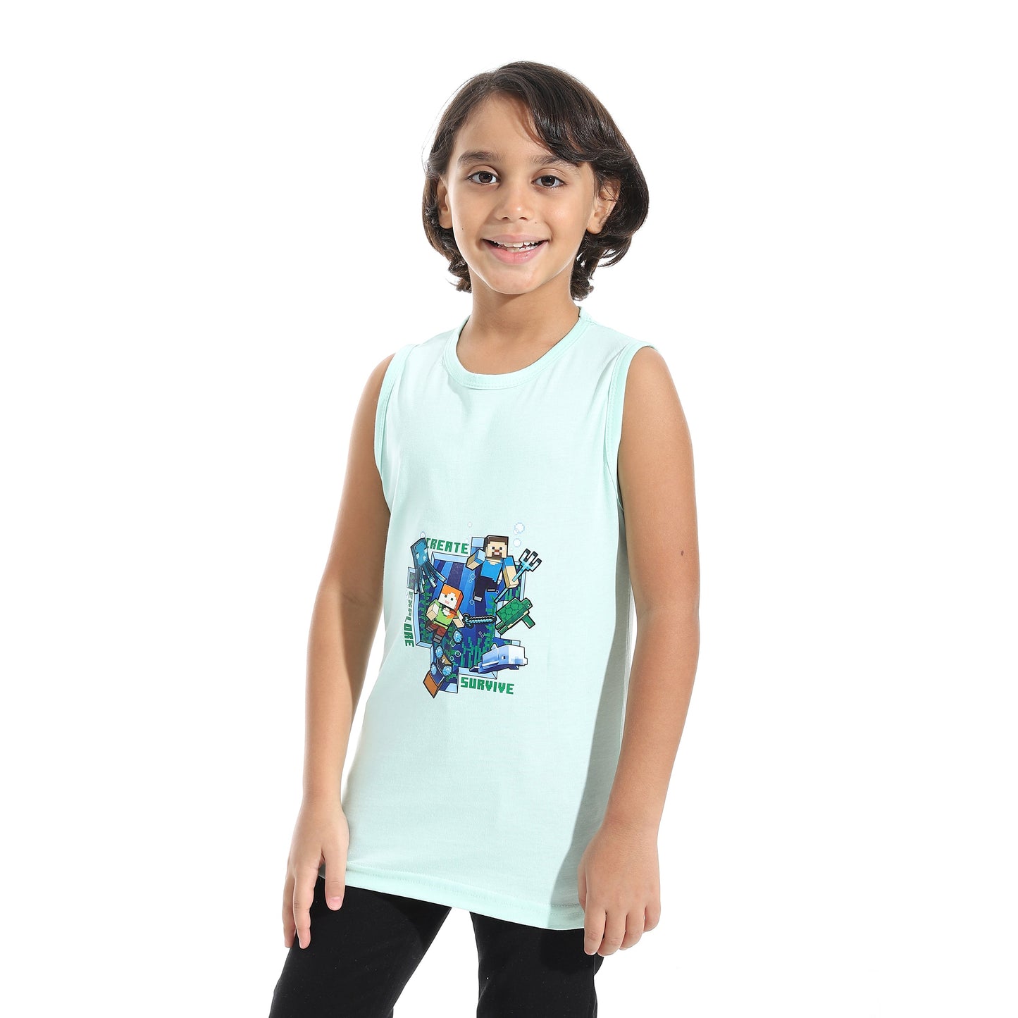 Boys Cotton Sleevless T-Shirt