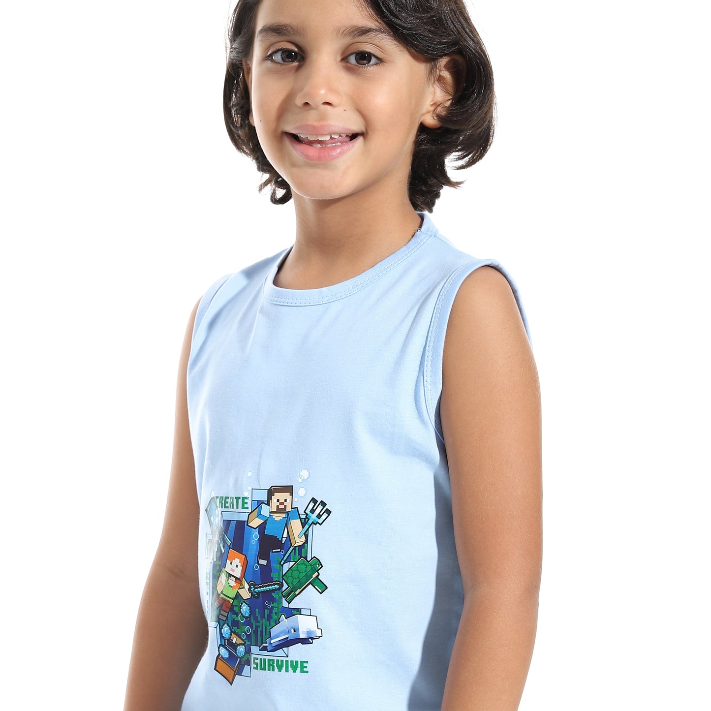 Boys Cotton Sleevless T-Shirt