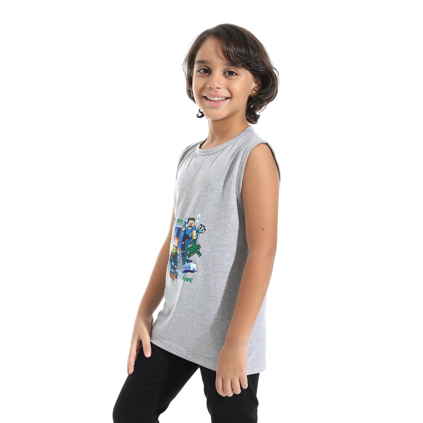 Boys Cotton Sleevless T-Shirt