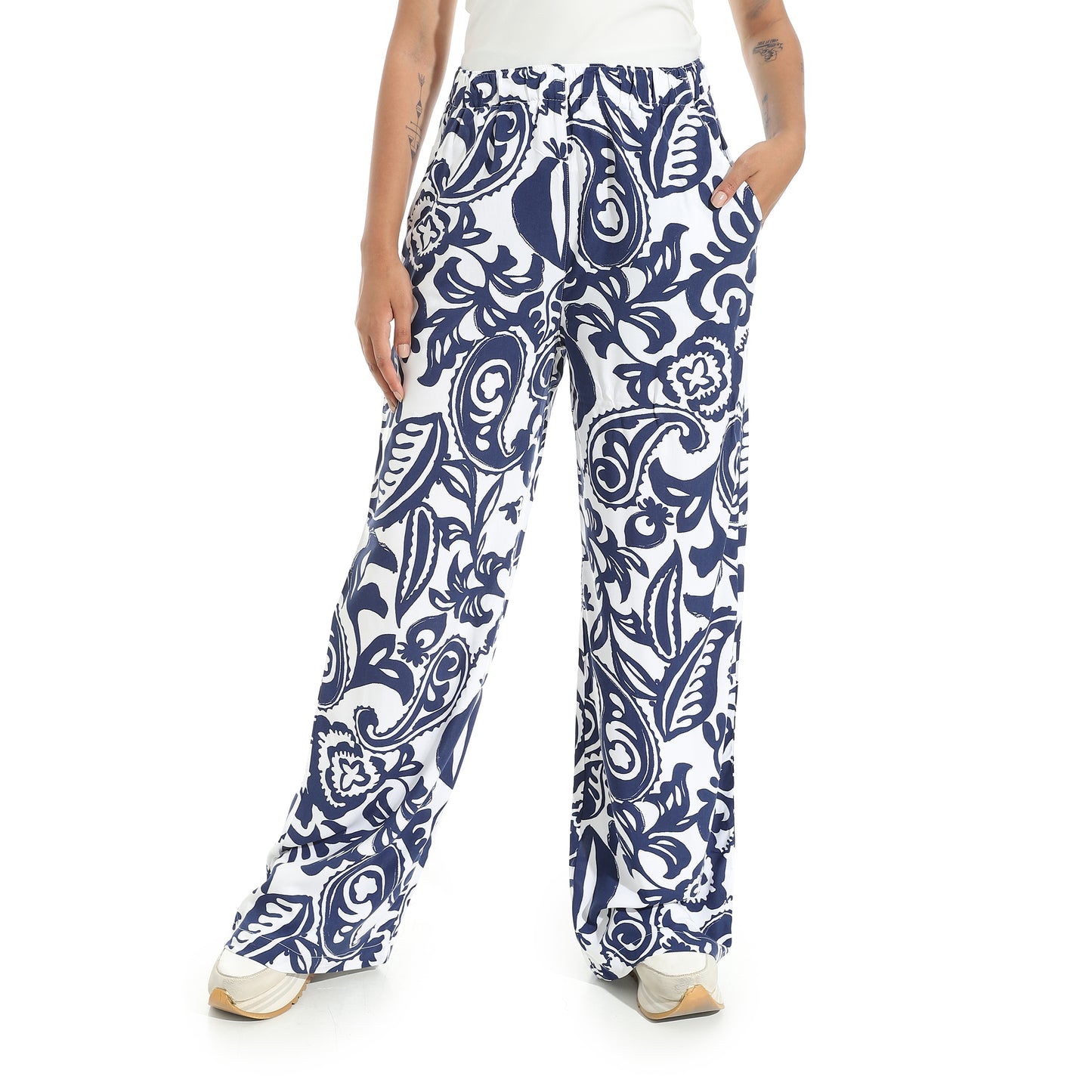 Women's Wide Leg Printed Pants