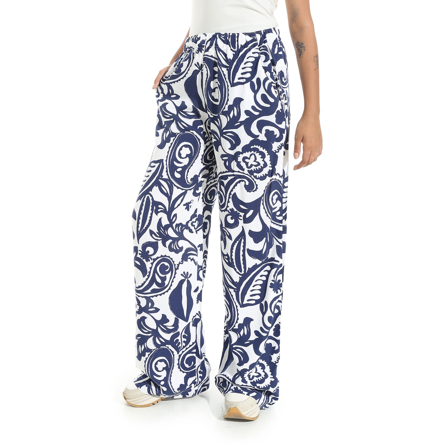 Women's Wide Leg Printed Pants
