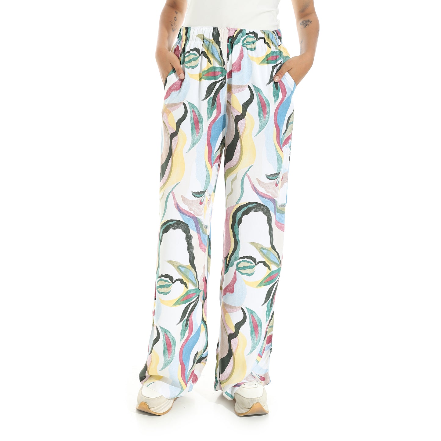 Women's Wide Leg Printed Pants