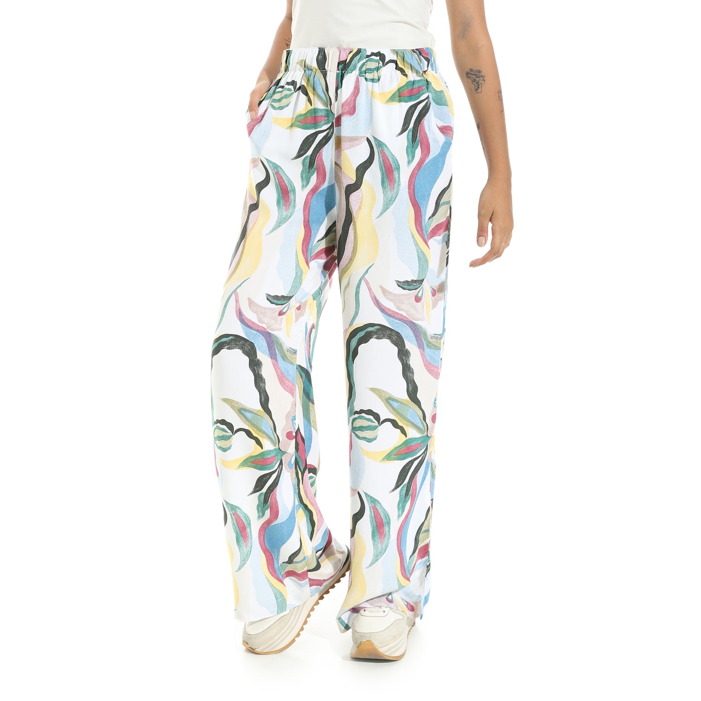 Women's Wide Leg Printed Pants