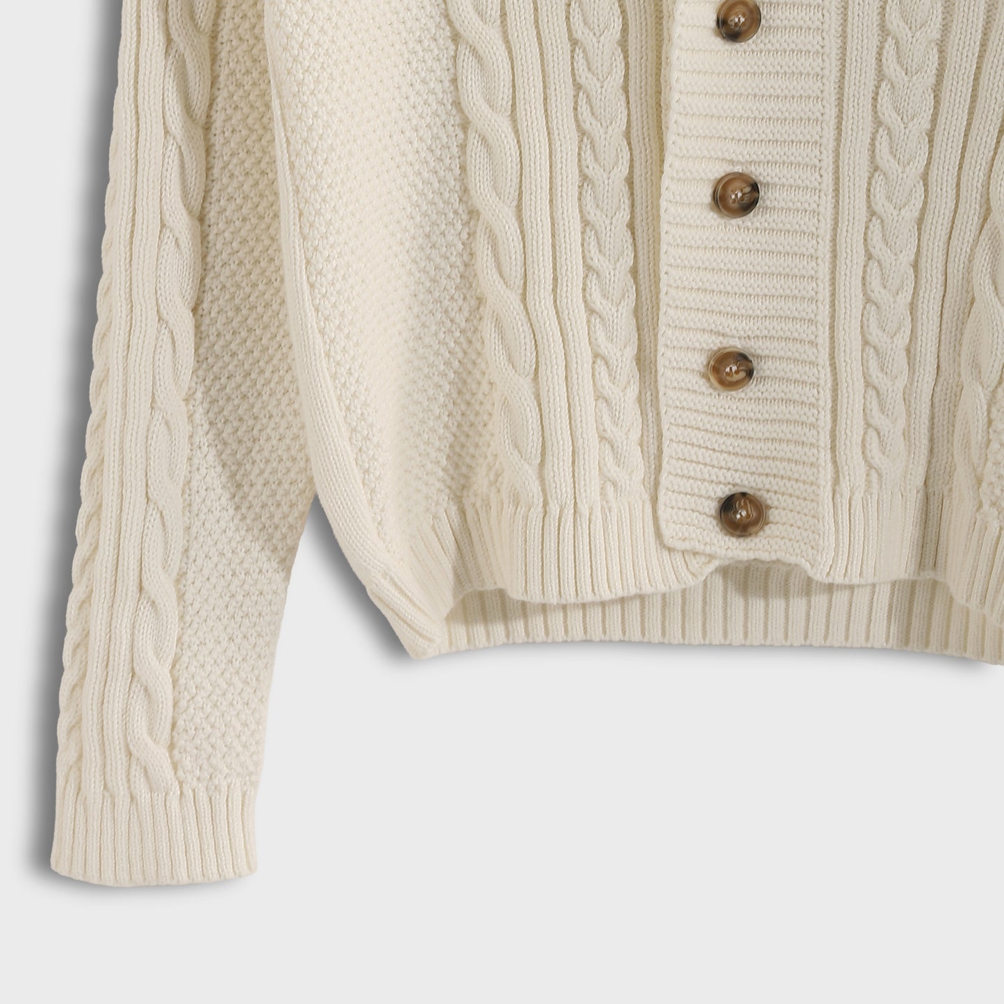 Boys Cable Knit Button-Up Cardigan